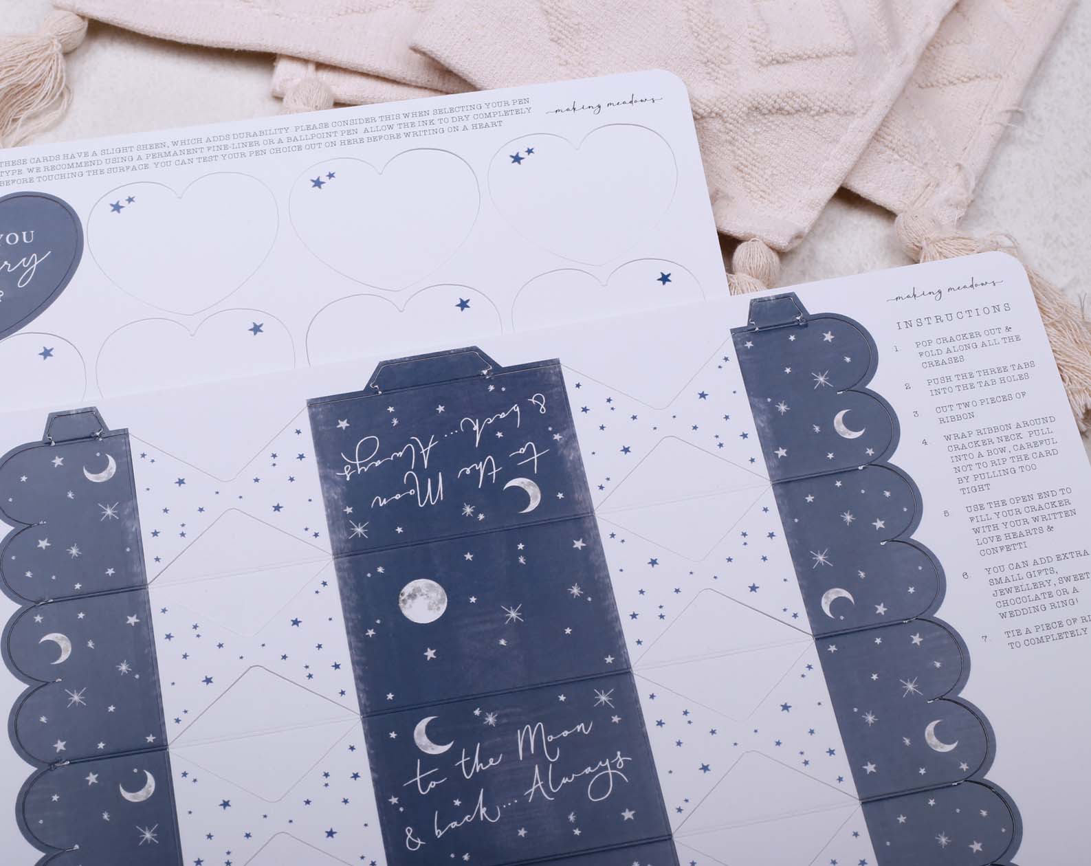 Will You Marry Me Surprise Navy Cracker. Stationery designed by Making Meadows