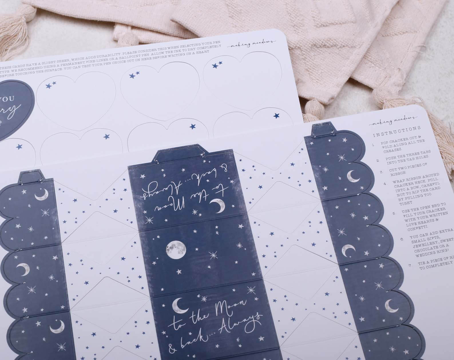 Will You Marry Me Surprise Navy Cracker. Stationery designed by Making Meadows