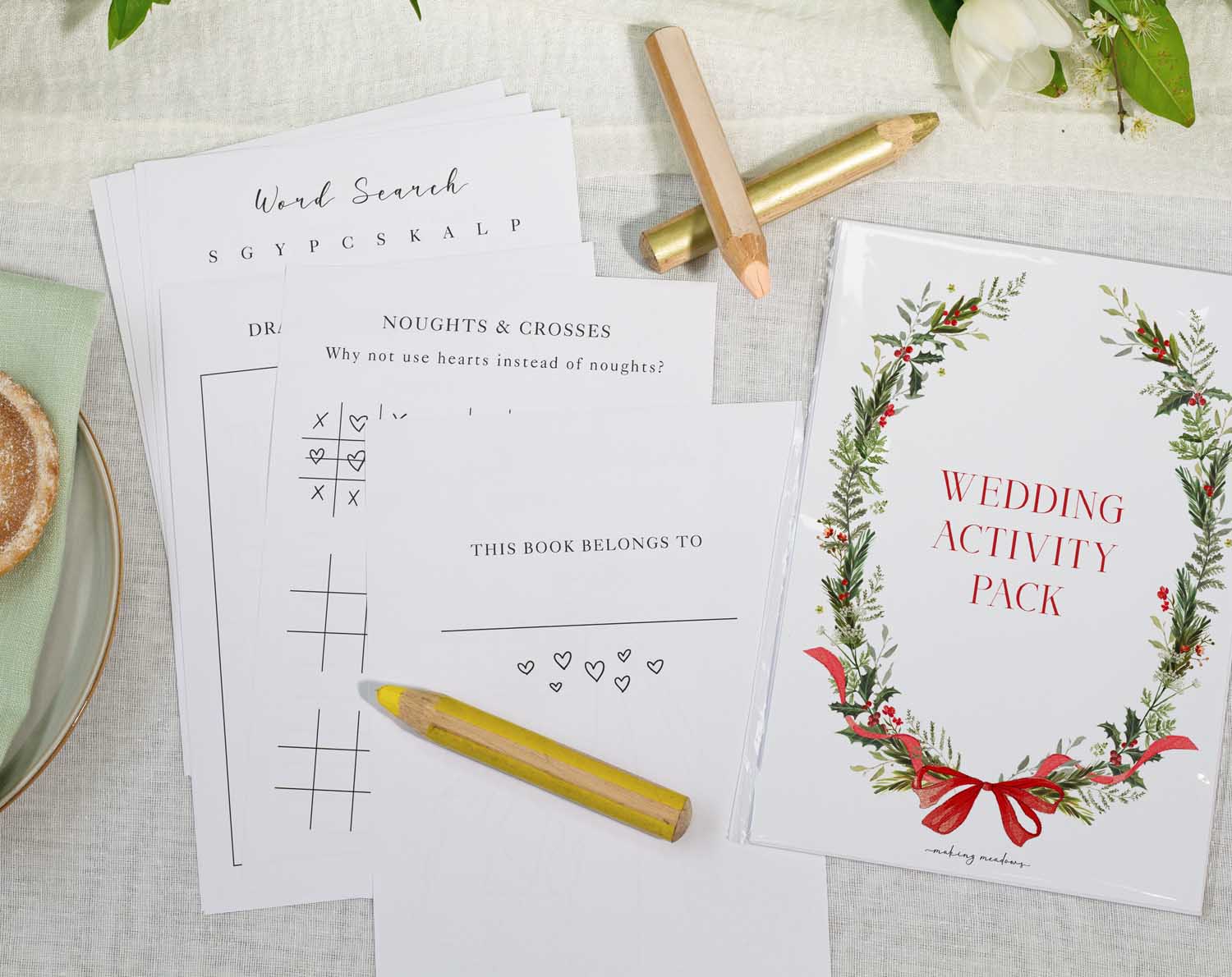 Winter Wedding Kids Activity Pack featuring games and puzzles for children at weddings.