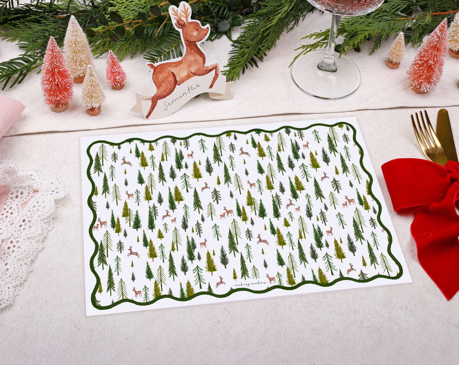 Woodland Christmas Placemats designed by Making Meadows