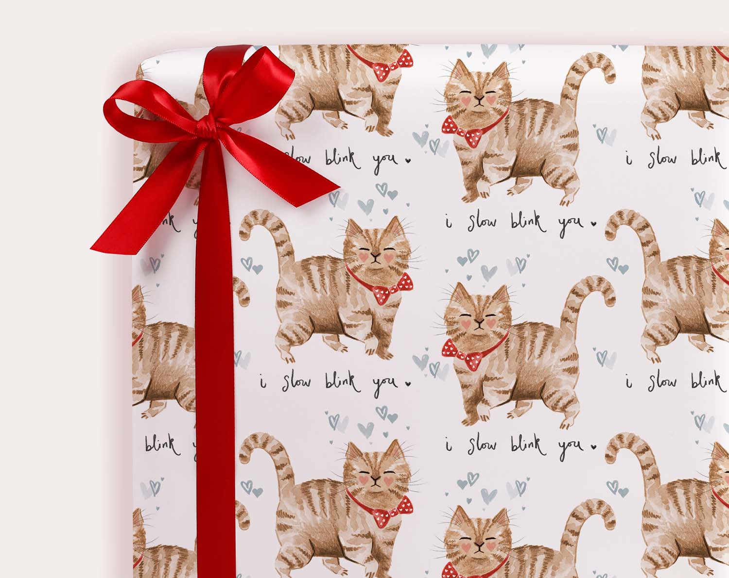 Cute Cat Gift Wrapping Paper for an Anniversary or Valentine