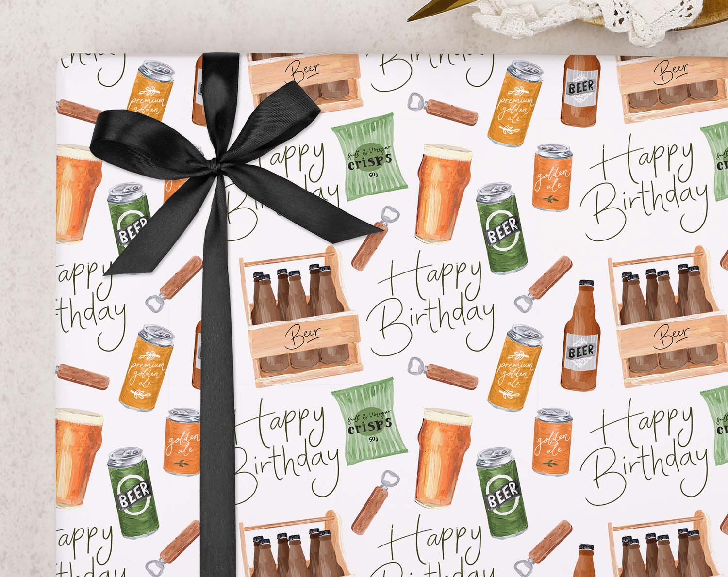 Birthday Beer Wrapping Paper