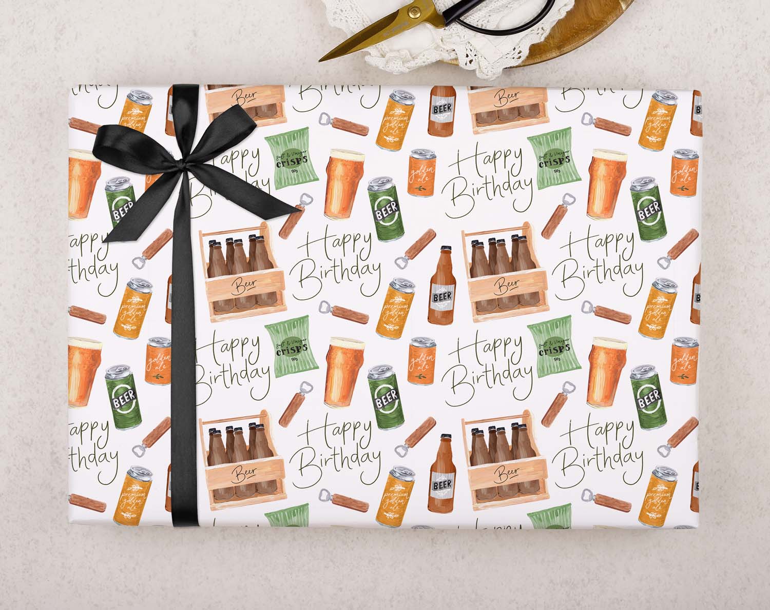 Birthday Beer Wrapping Paper