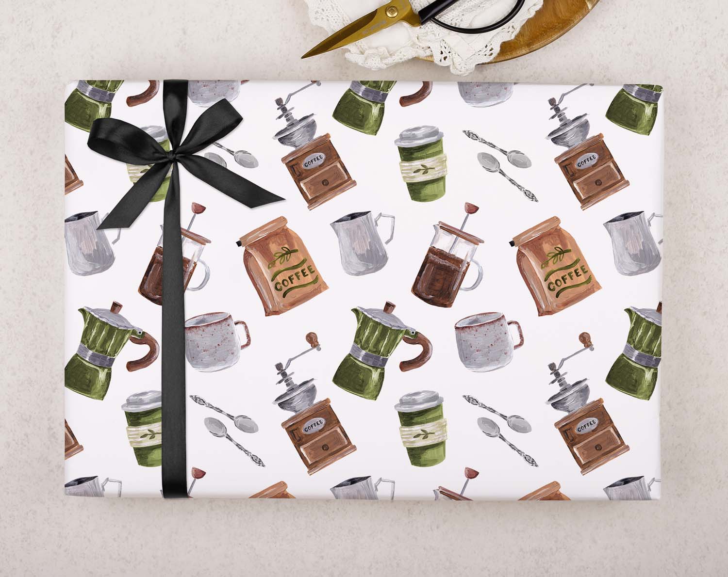 Coffee Brewing Wrapping Paper
