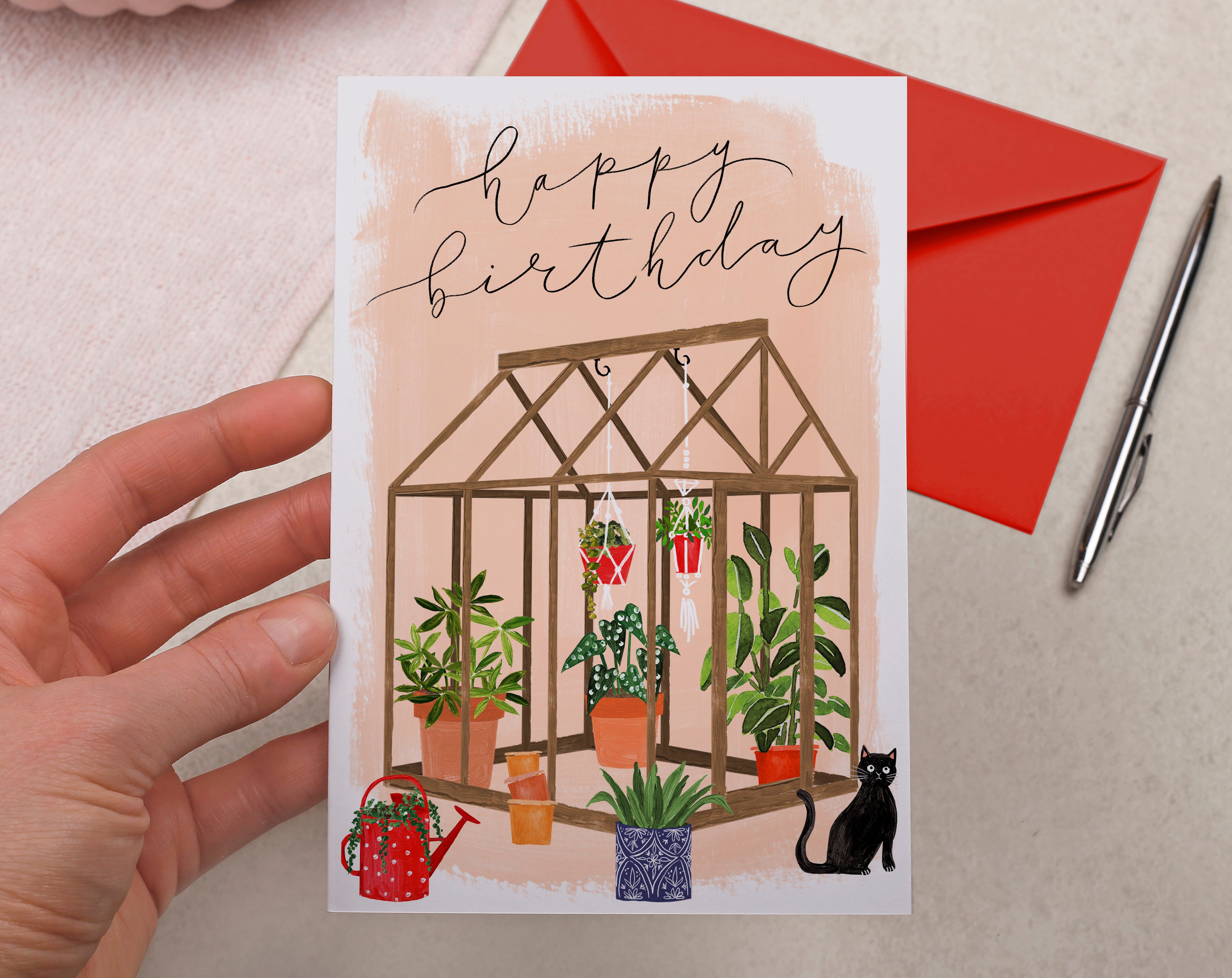 Floral Greenhouse Happy Birthday Card