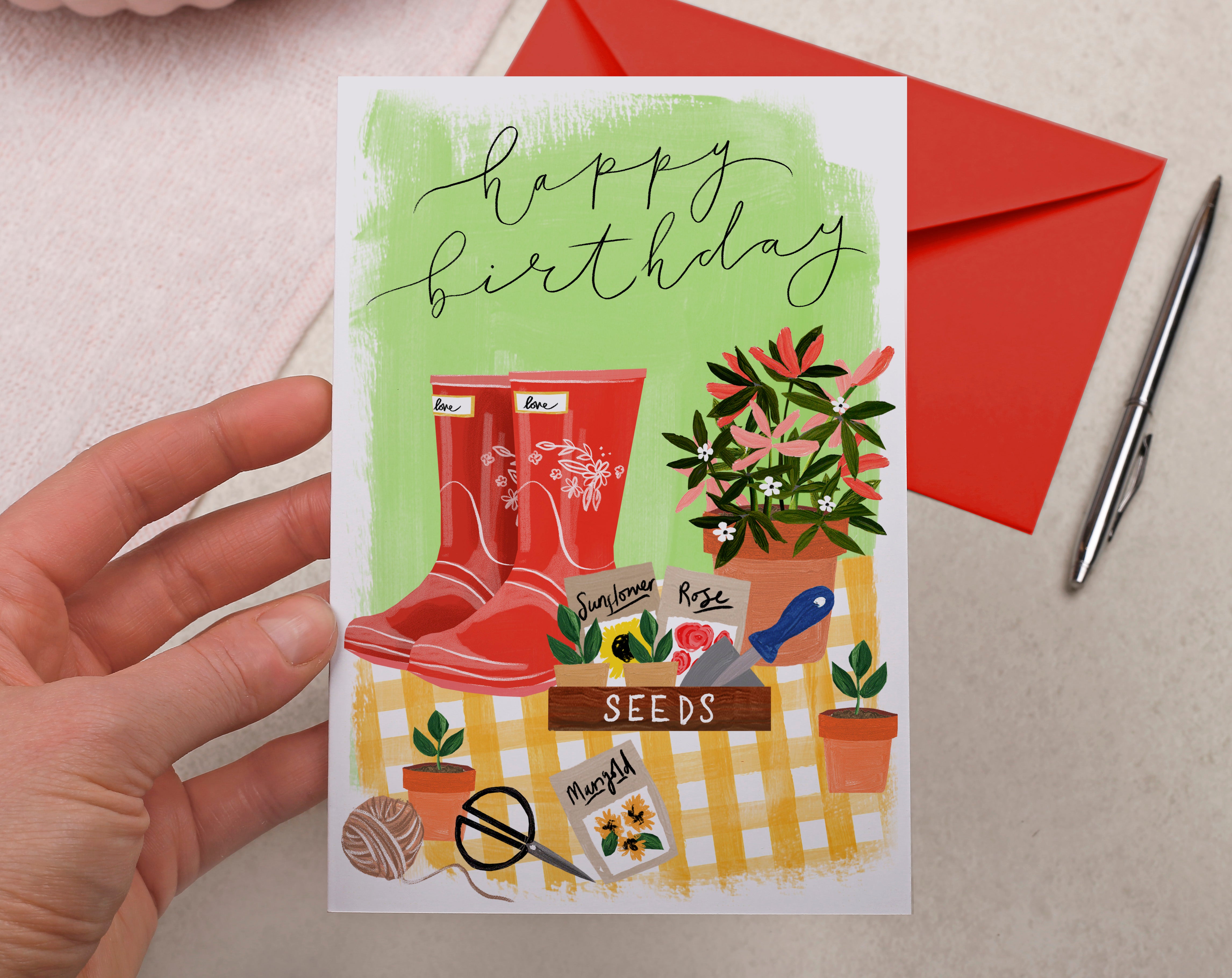 Floral Seeds Happy Birthday Card