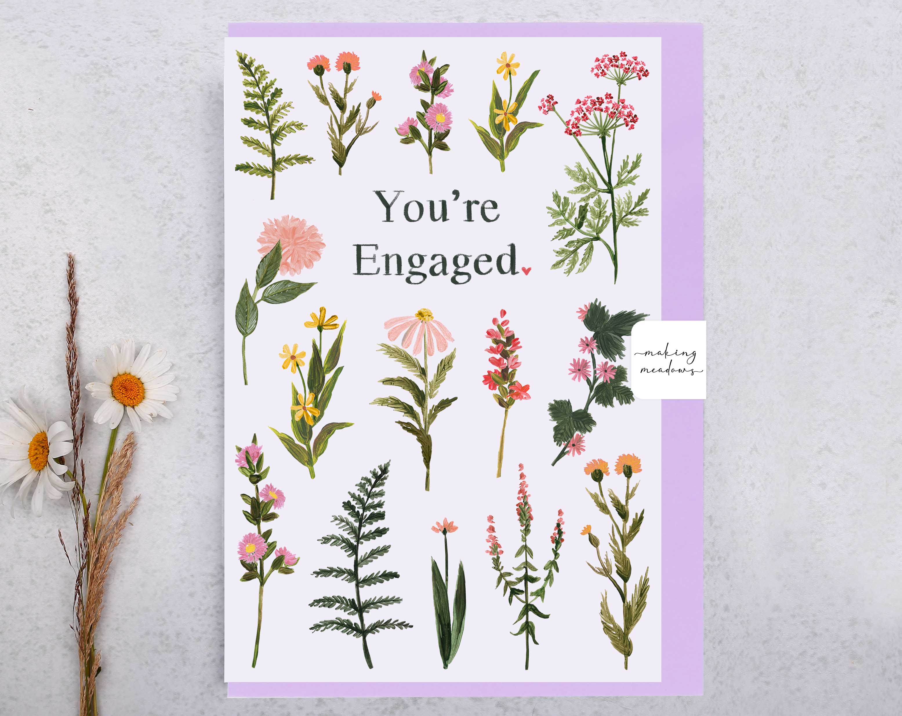 Meadow Flowers Your Engaged Card