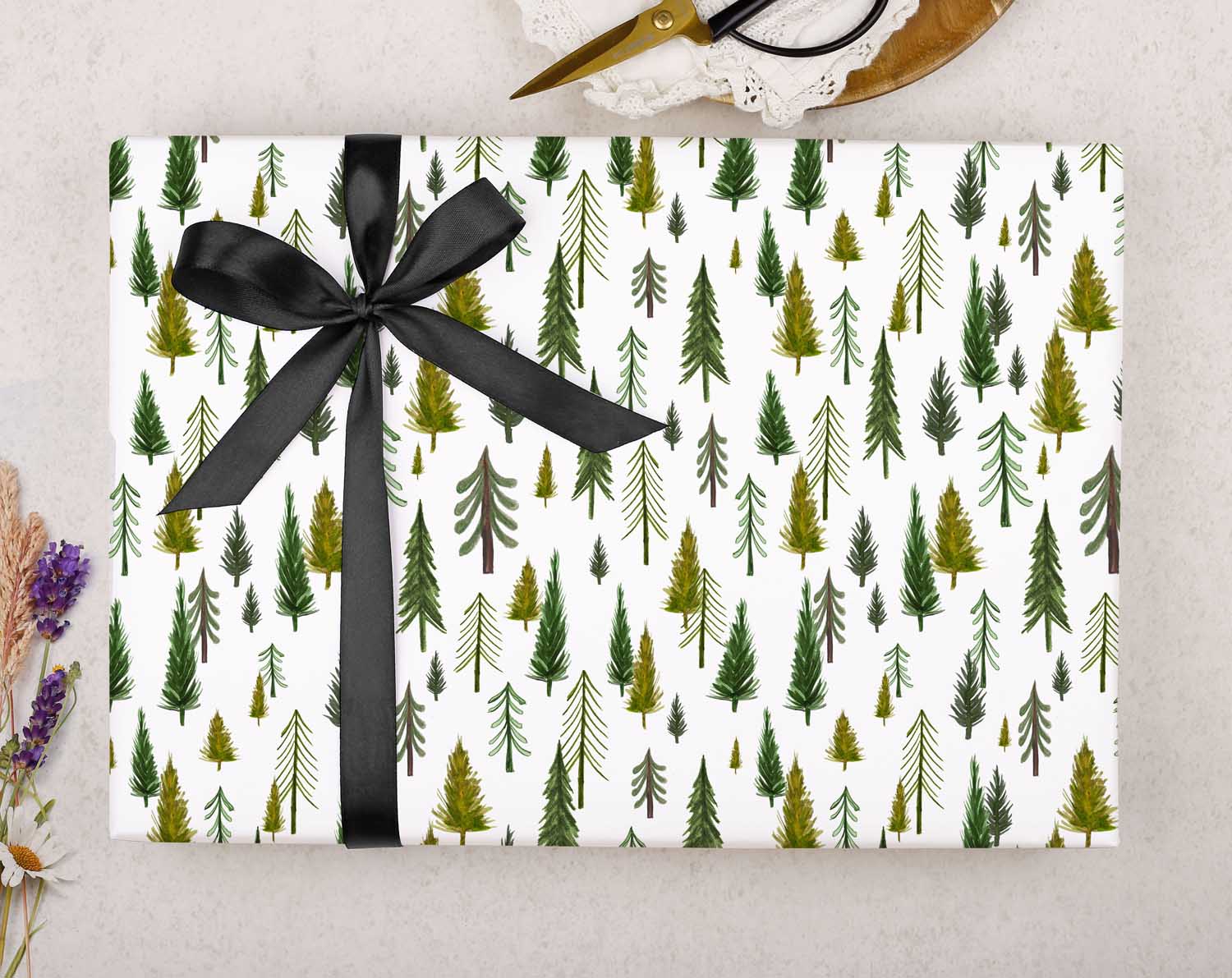 Christmas forest of trees Wrapping Paper