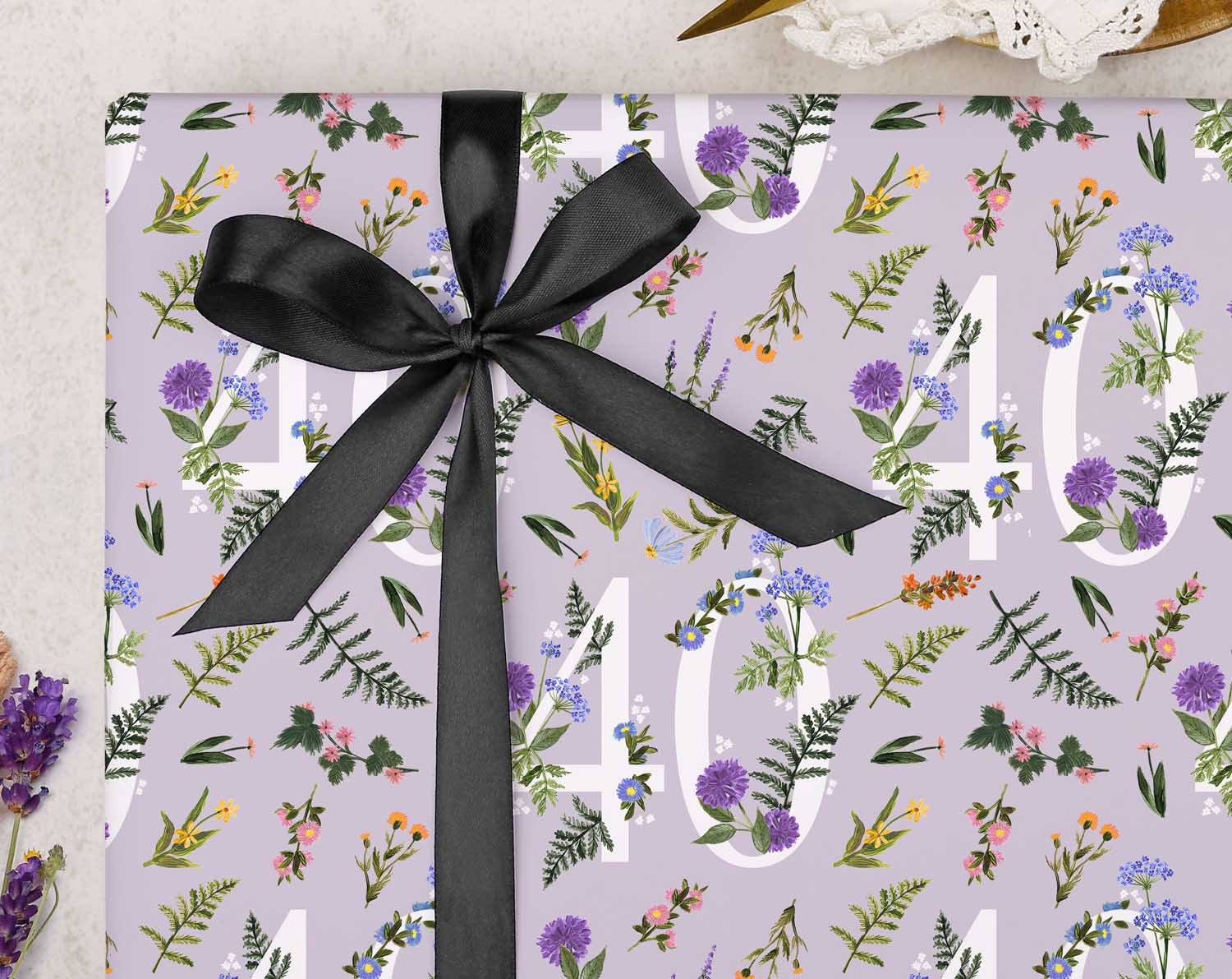 Purple and gold clearance wrapping paper