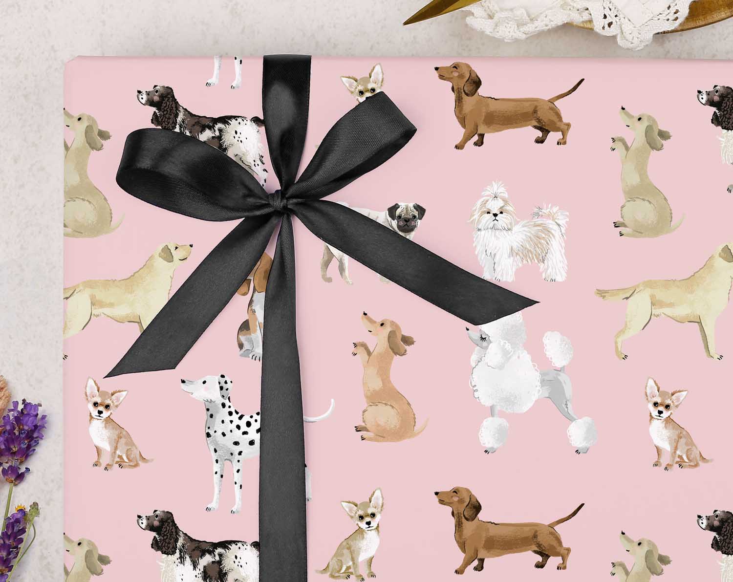 Pink Dog Wrapping Paper