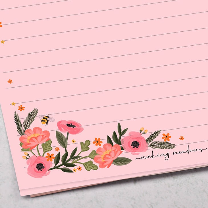 A5 Pink Writing Paper