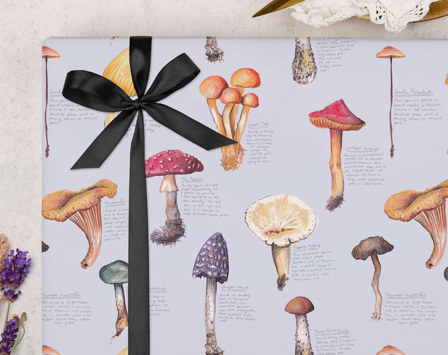 Blue Mushroom Wrapping Paper