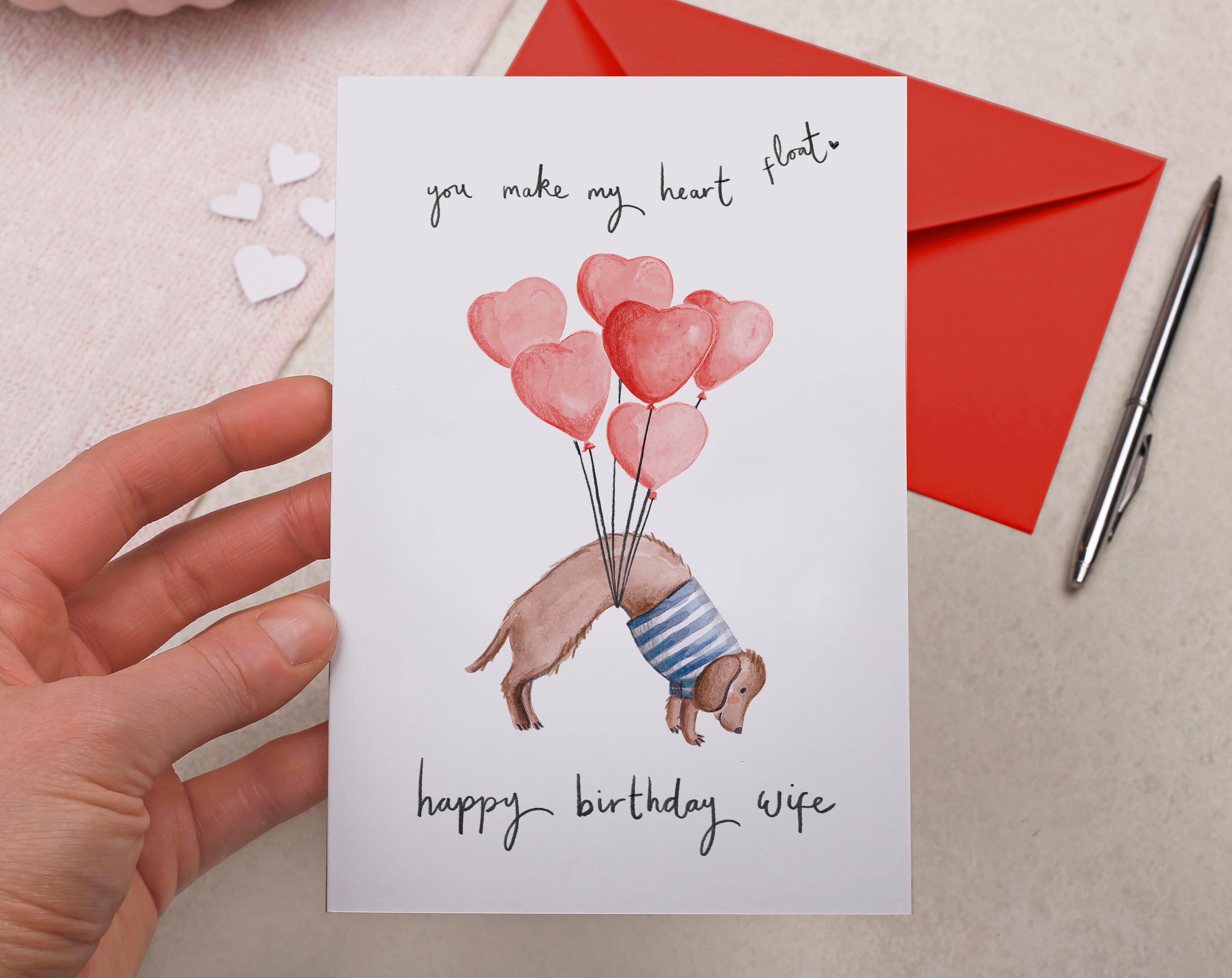Sausage Dog Wife Happy Birthday Card