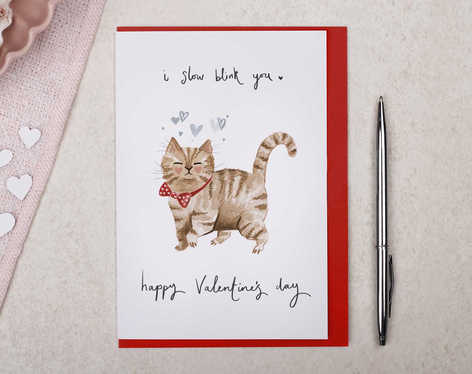 Cat 'Slow Blinking' Valentine Card