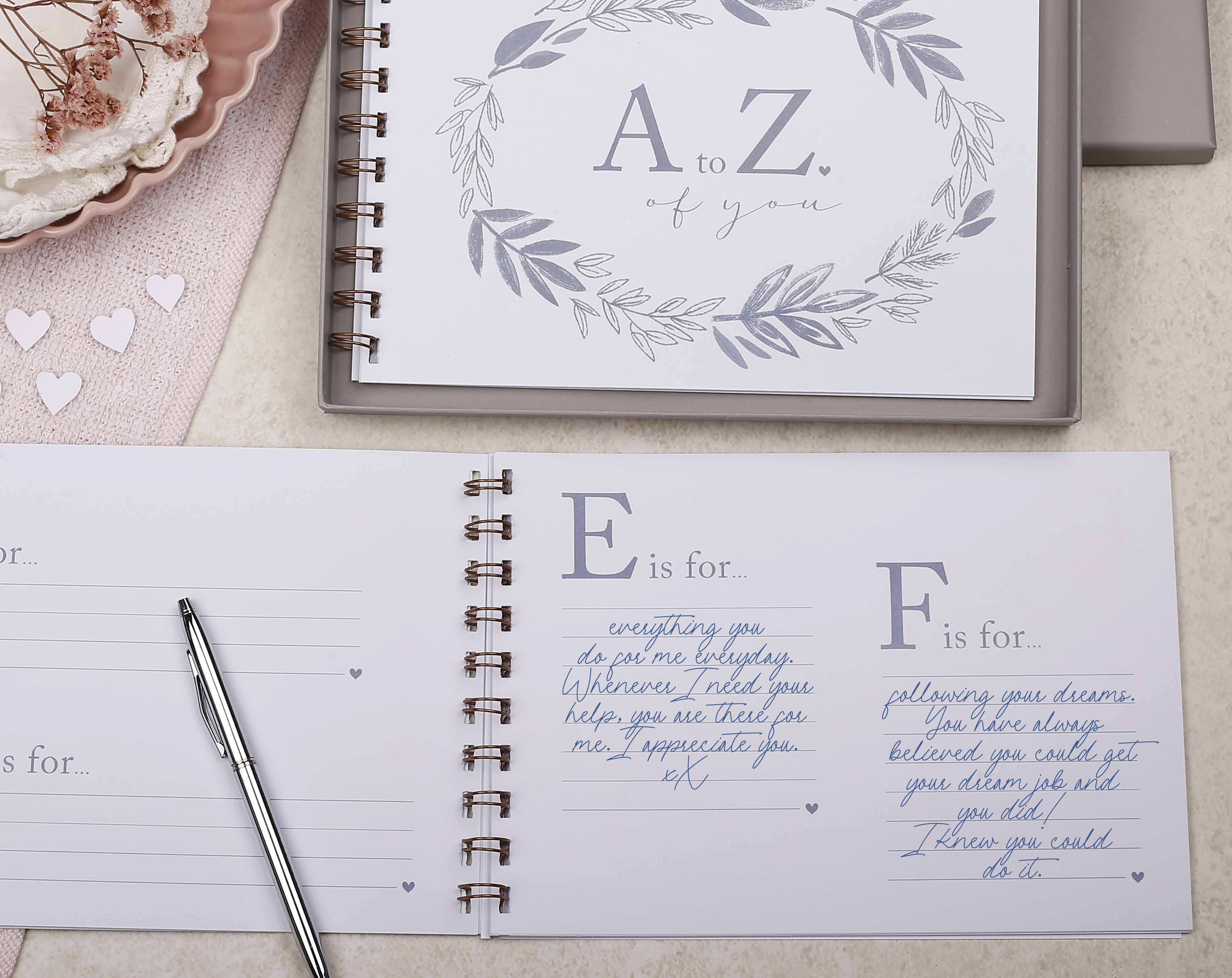 A to Z of You Love Book Gift. Stationery designed by Making Meadows