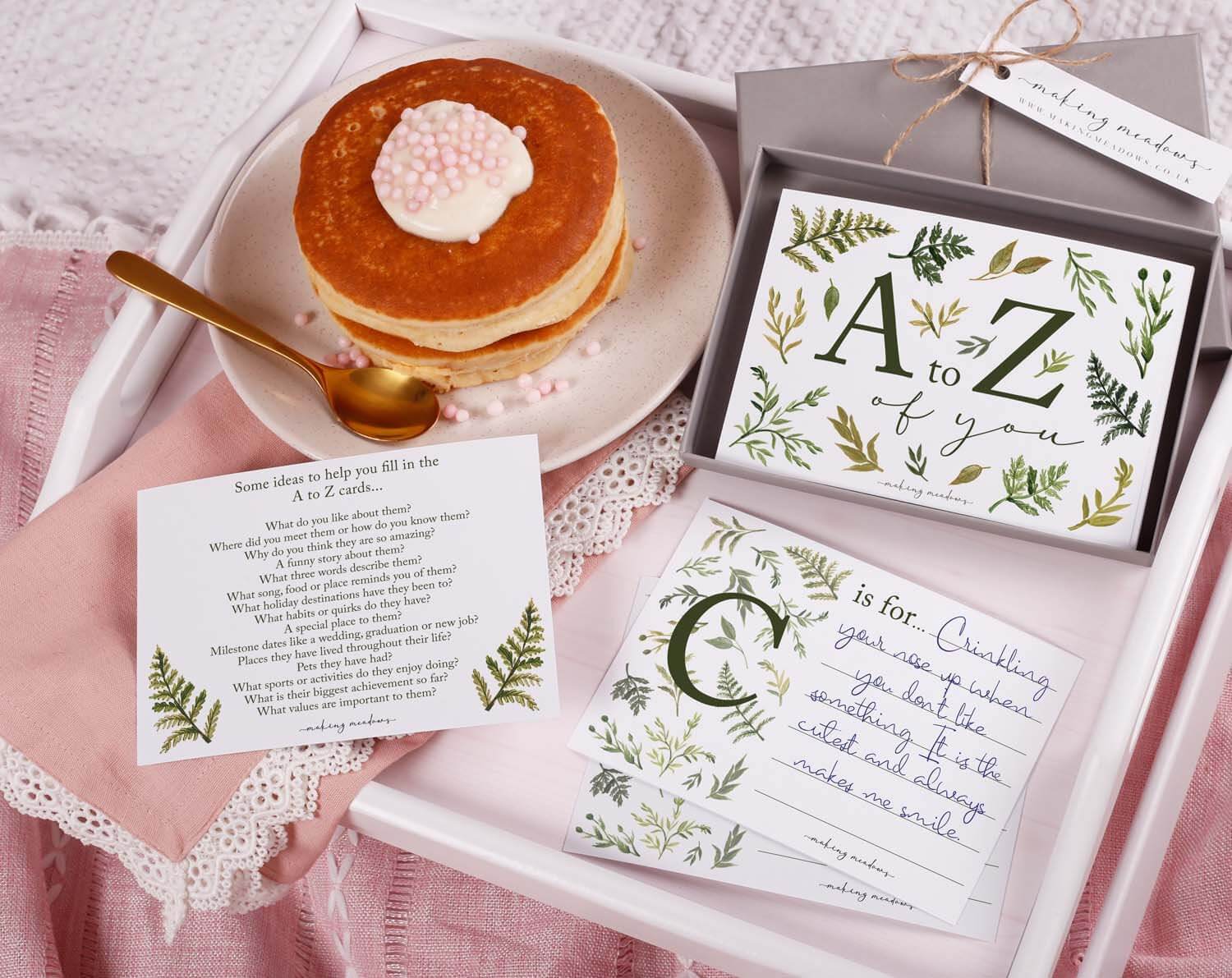 A to Z of You Botanical Cards. Gift Giving designed by Making Meadows