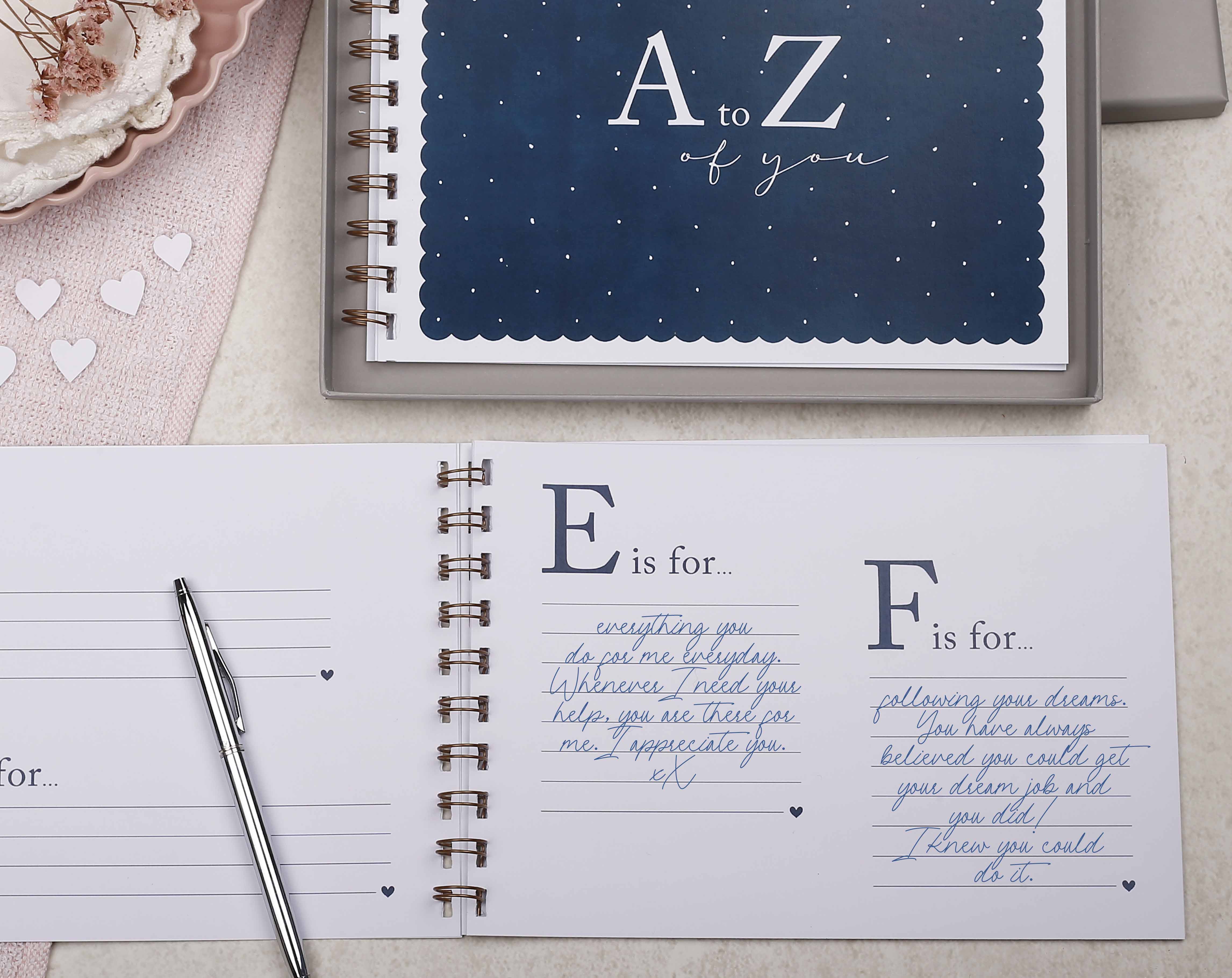 A to Z of You Love Book Gift. Stationery designed by Making Meadows