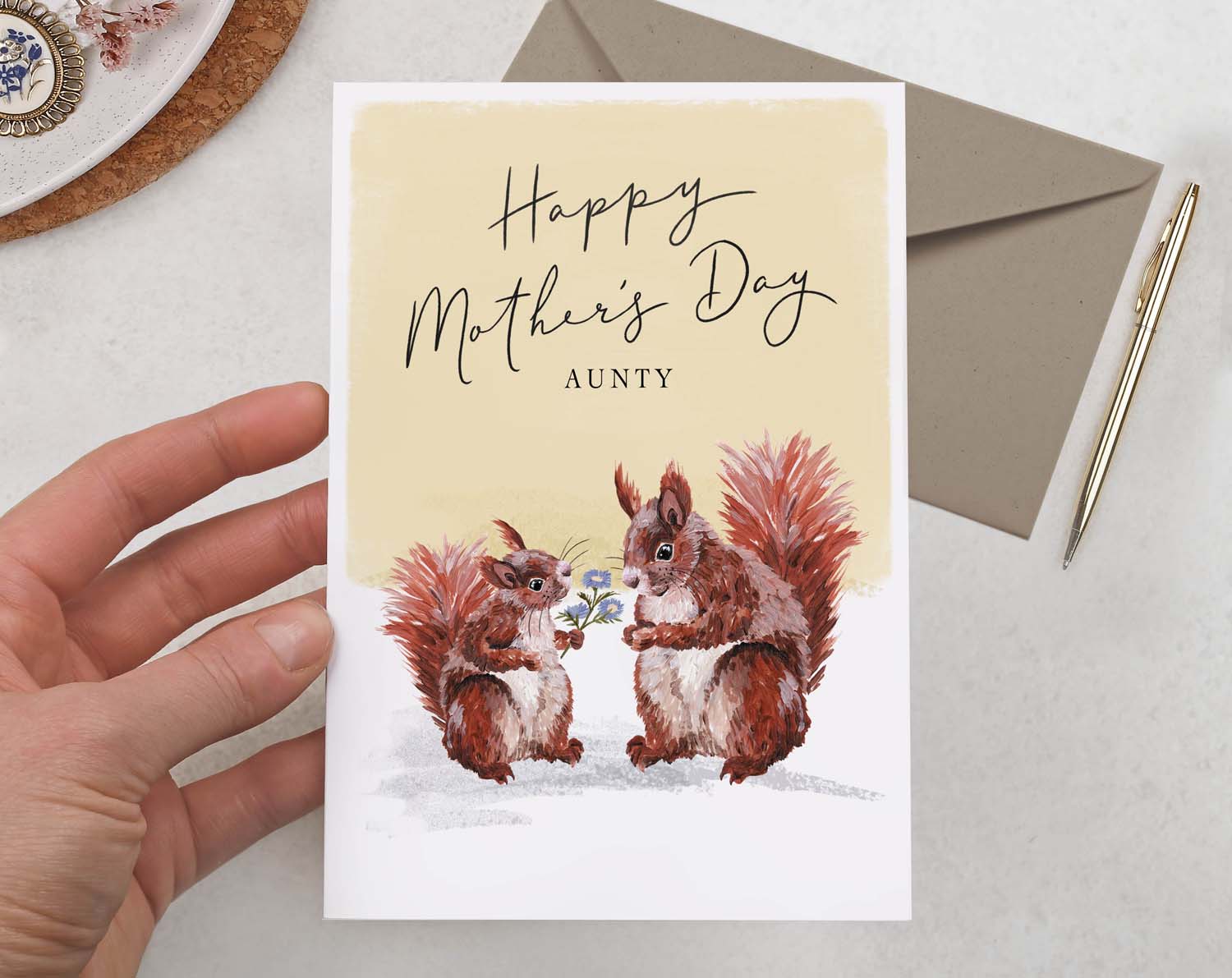 Aunty Happy Mother's Day Squirrel Card. Greeting & Note Cards designed by Making Meadows