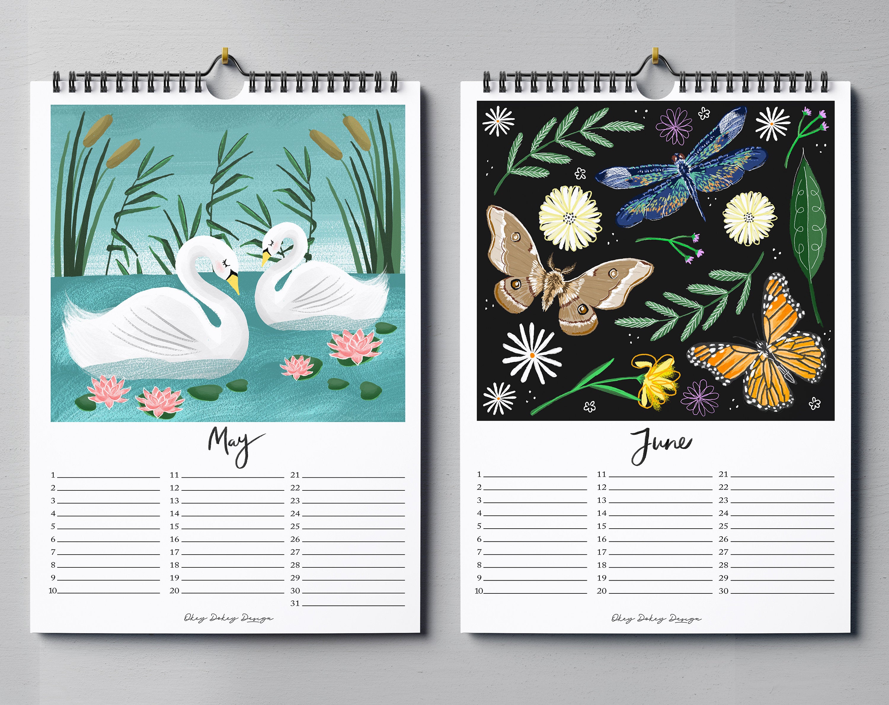 Beautifully illustrated perpetual wall calendar. Calendars, Organizers & Planners designed by Making Meadows
