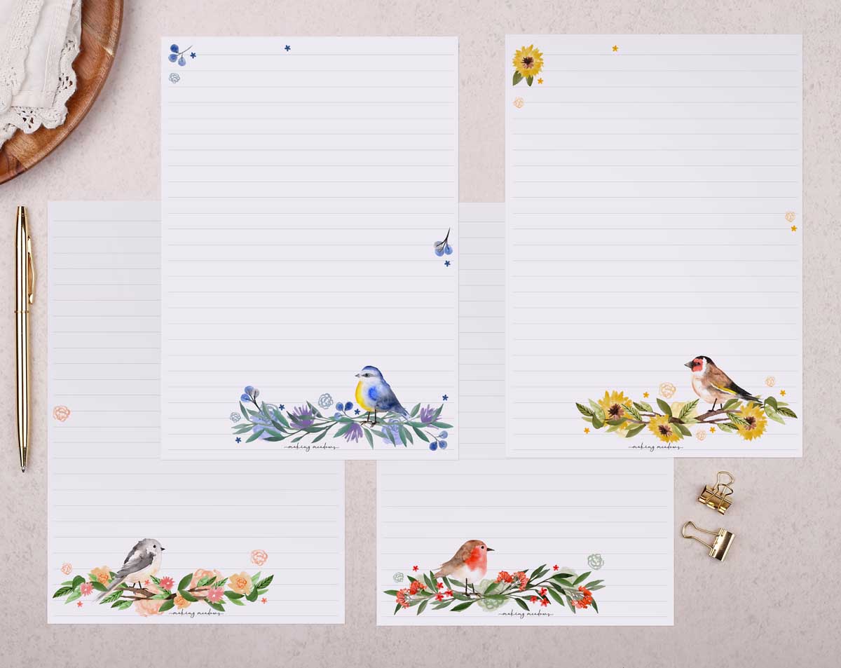 Bird Writing Paper Gift Box. Stationery designed by Making Meadows