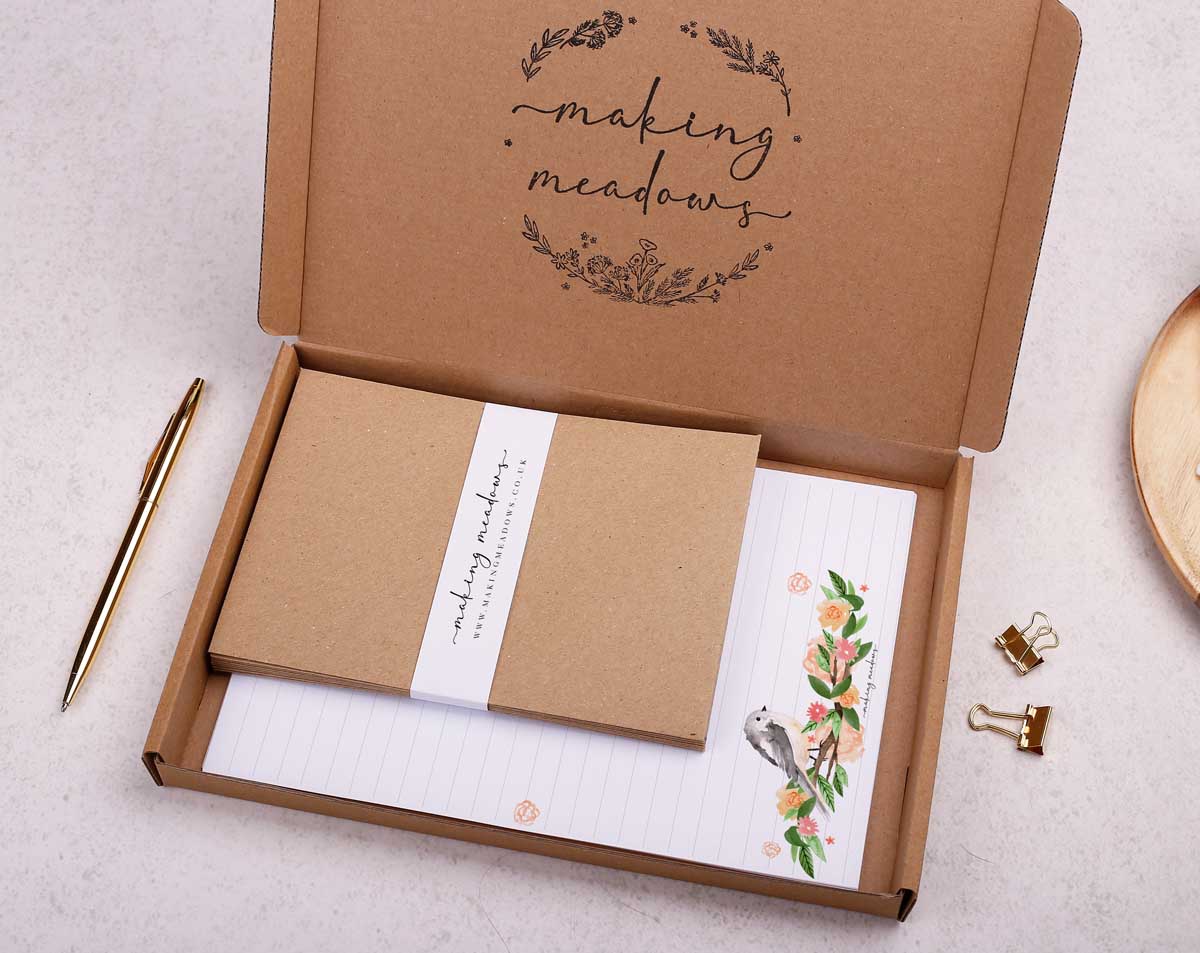 Bird Writing Paper Gift Box. Stationery designed by Making Meadows
