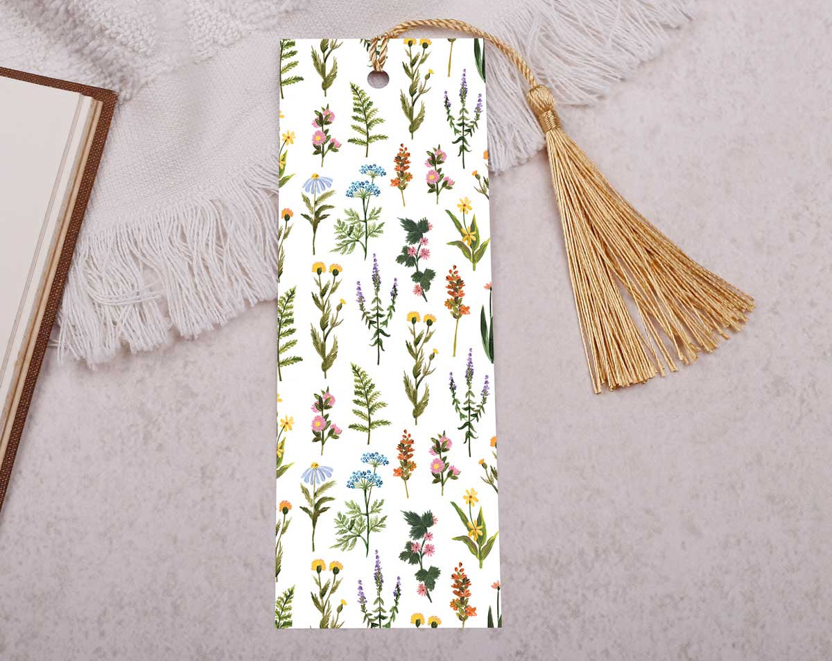 Wild Flowers Bookmark With Tassel