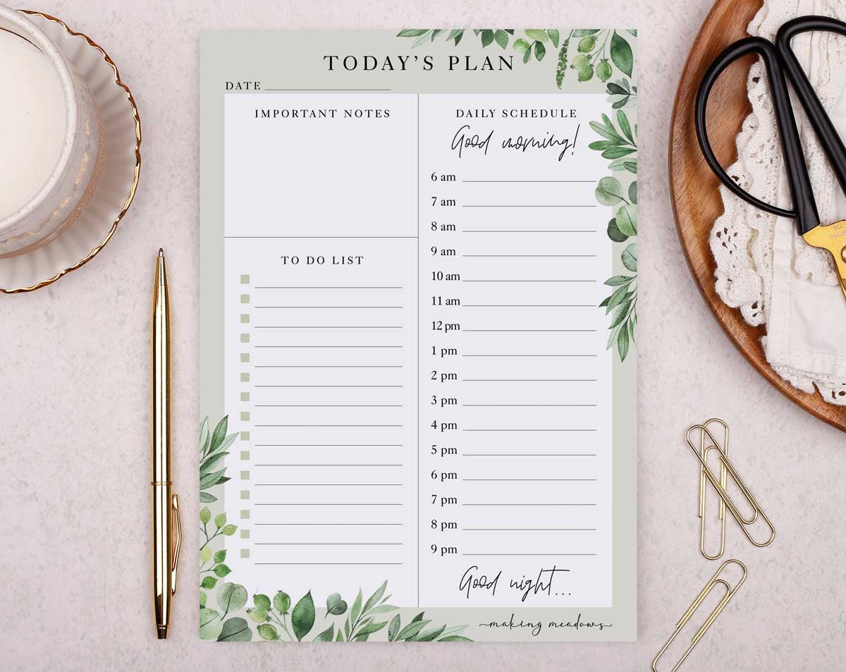 Botanical Planner Stationery Box. Notebooks & Notepads designed by Making Meadows