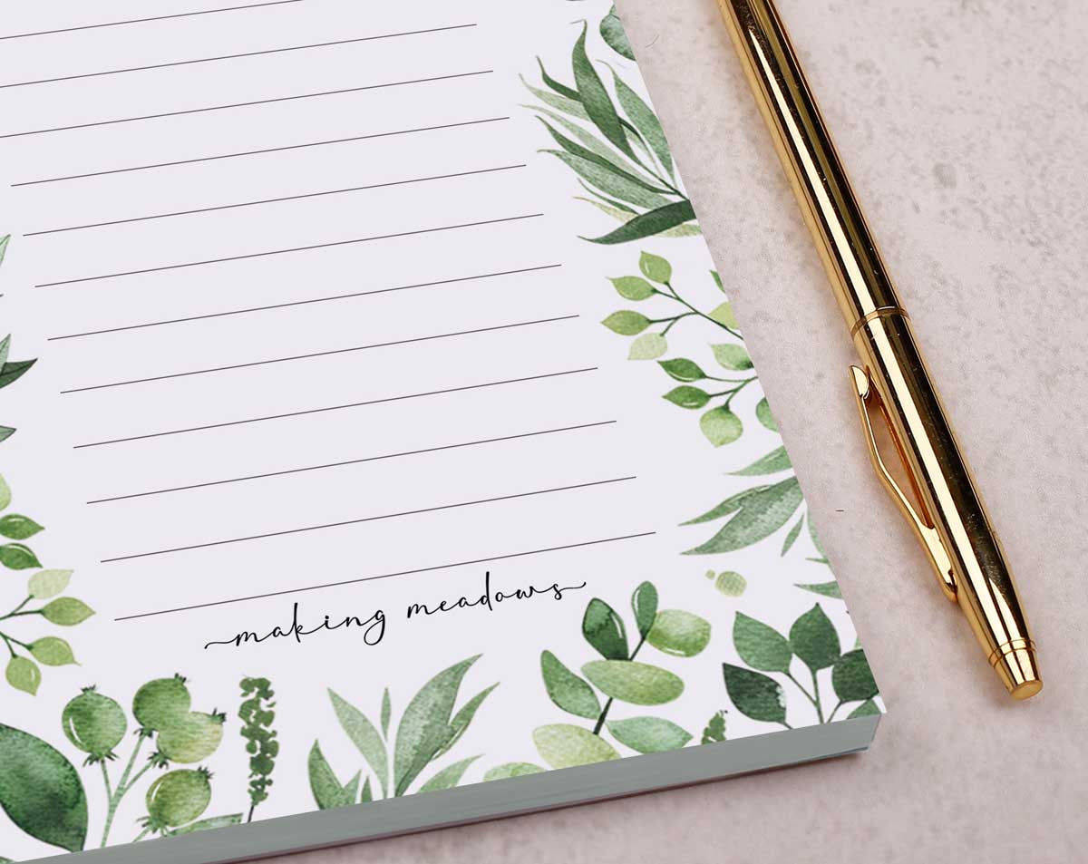 Botanical To Do List Pad. Notebooks & Notepads designed by Making Meadows