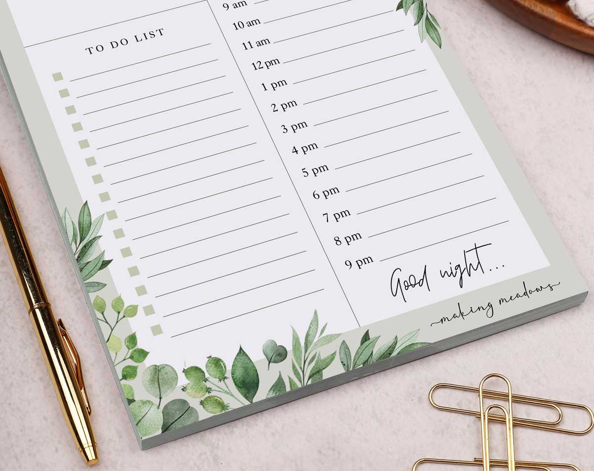 Botanical daily planner desk Pad. Desk Pads & Blotters designed by Making Meadows