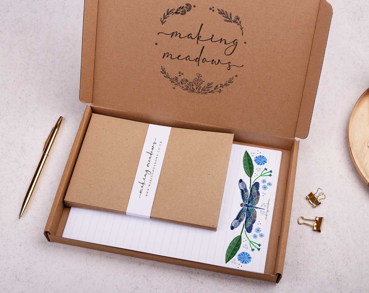 Butterfly Writing Paper Gift Box. Stationery designed by Making Meadows