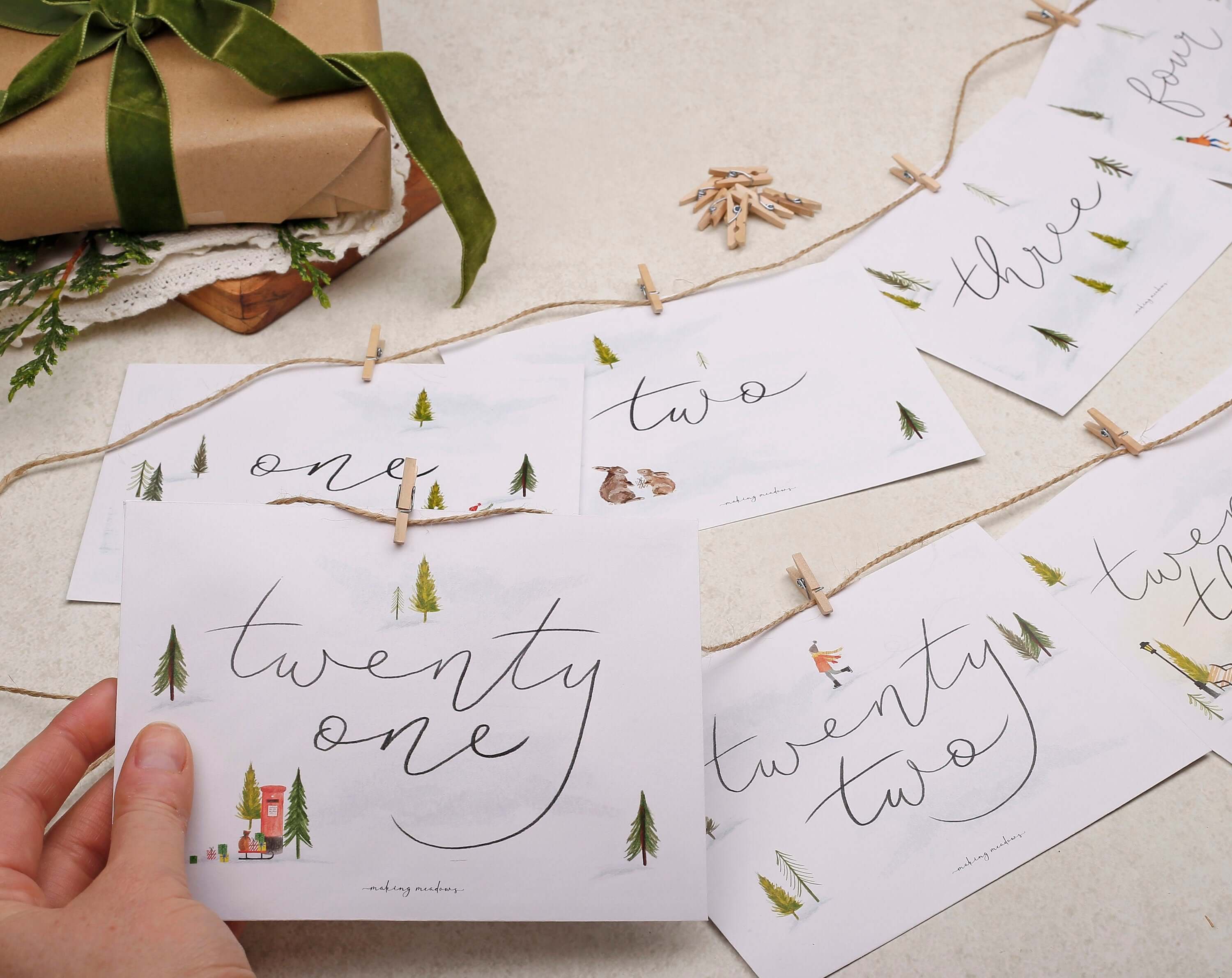 Children's Christmas Advent Calendar Envelopes. Advent Calendars designed by Making Meadows