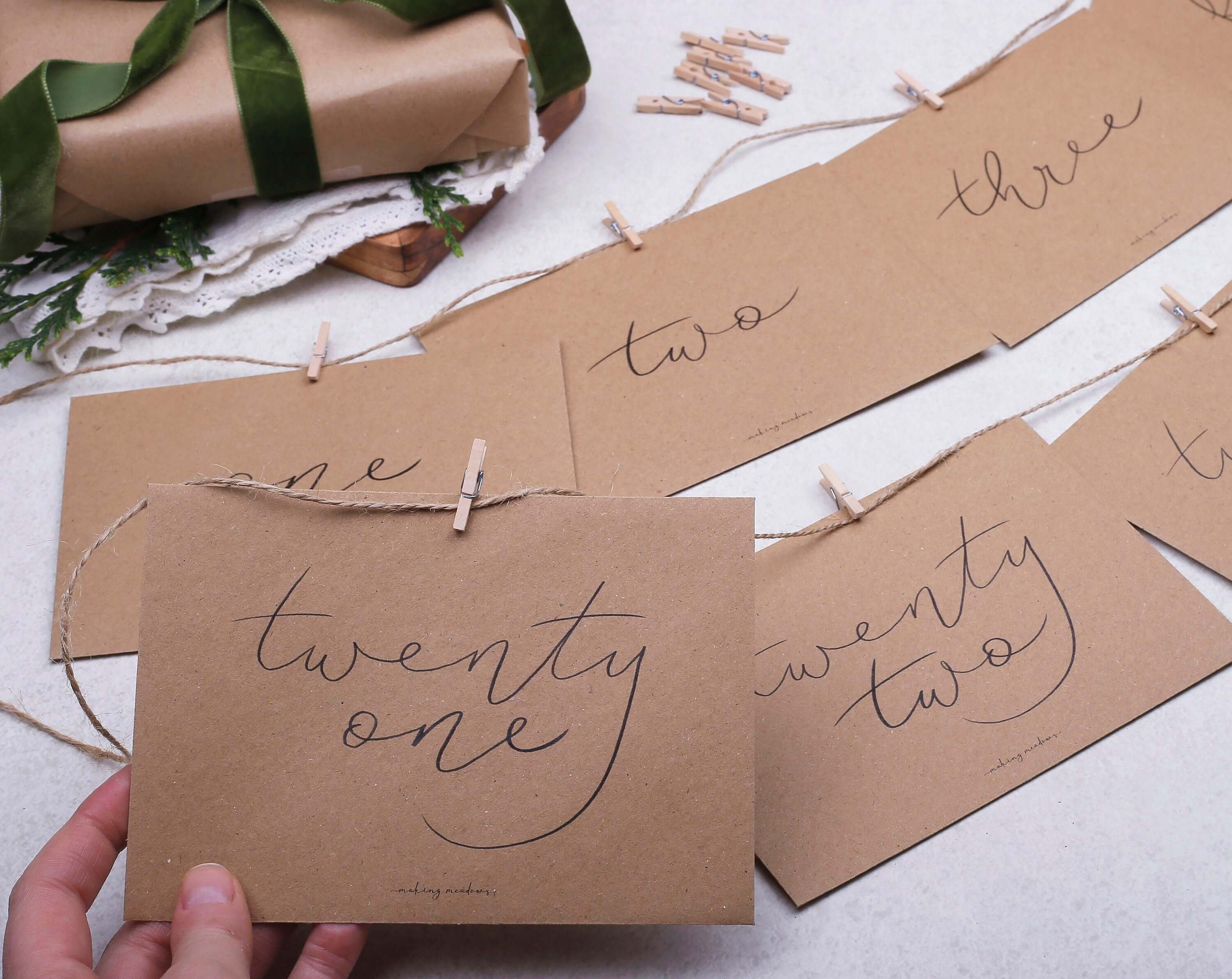 Christmas Advent Calendar Envelopes. Advent Calendars designed by Making Meadows