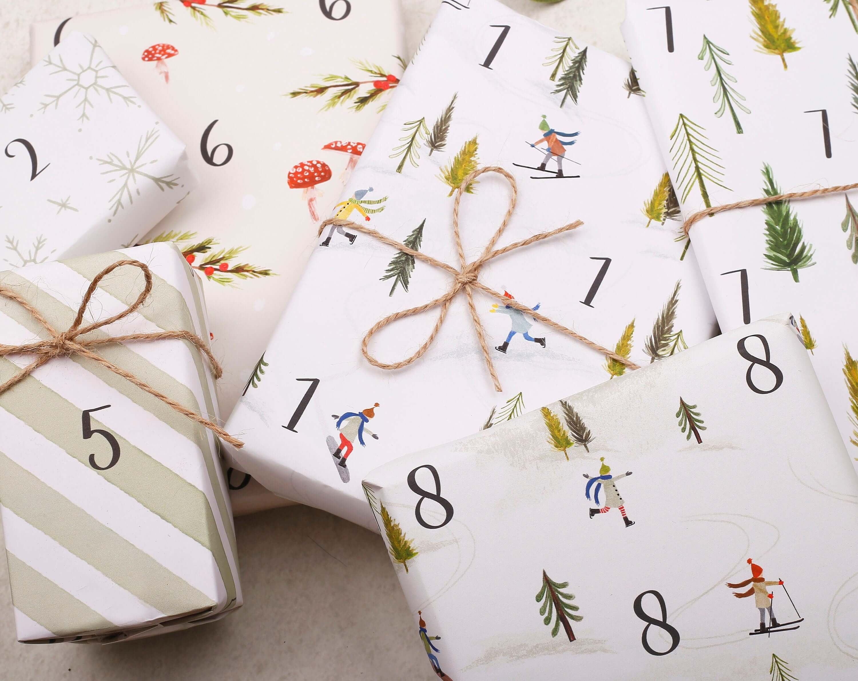 Christmas Advent Calendar Wrapping Paper Kit. Wrapping Paper designed by Making Meadows
