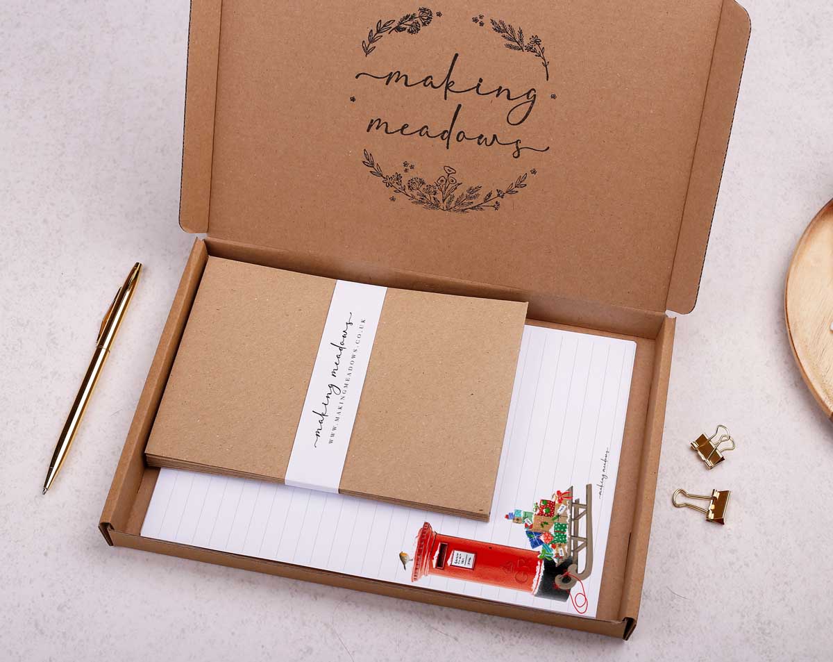 Christmas Writing Paper Gift Box. Stationery designed by Making Meadows