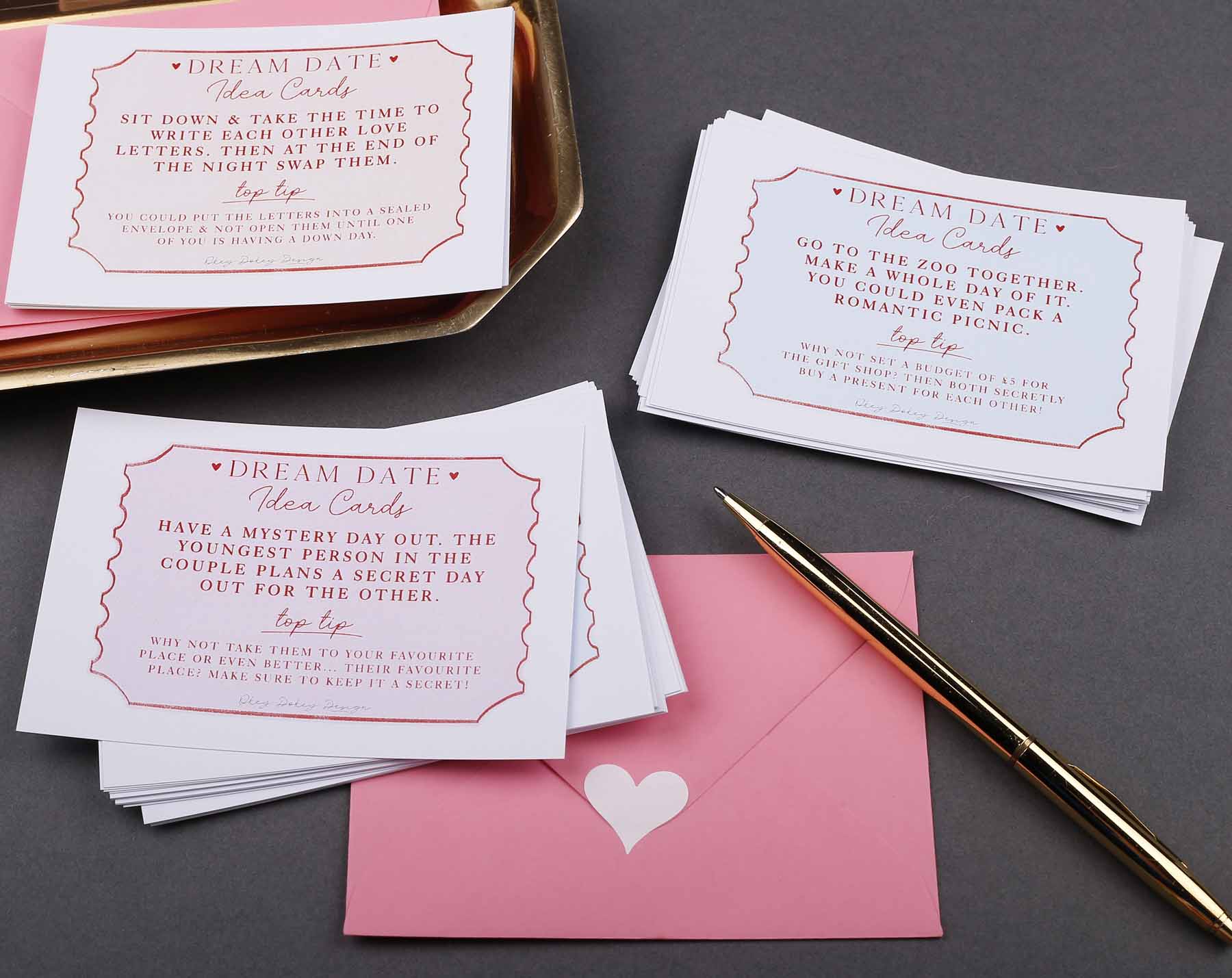 Date idea cards with keepsake box. Card Games designed by Making Meadows