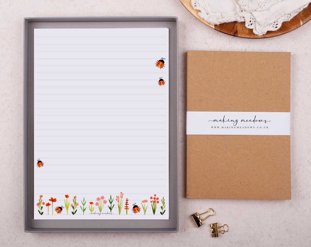 Ditsy Floral Writing Paper Gift Box. Stationery designed by Making Meadows