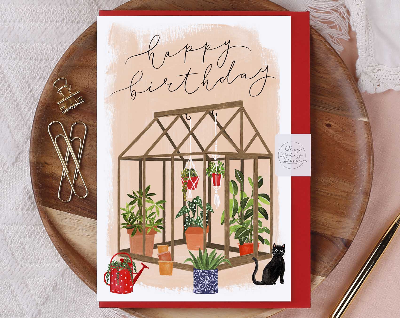 Floral Greenhouse Happy Birthday Card. Greeting & Note Cards designed by Making Meadows