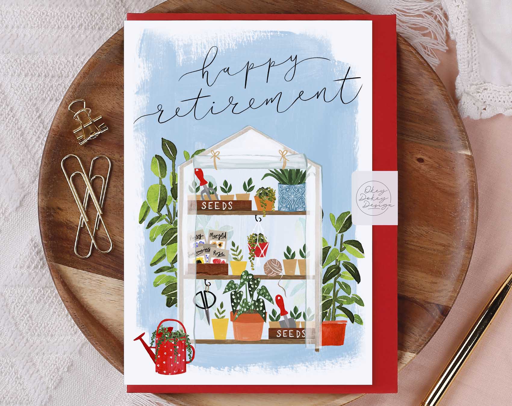 Floral Happy Retirement Gardening Card. Greeting & Note Cards designed by Making Meadows