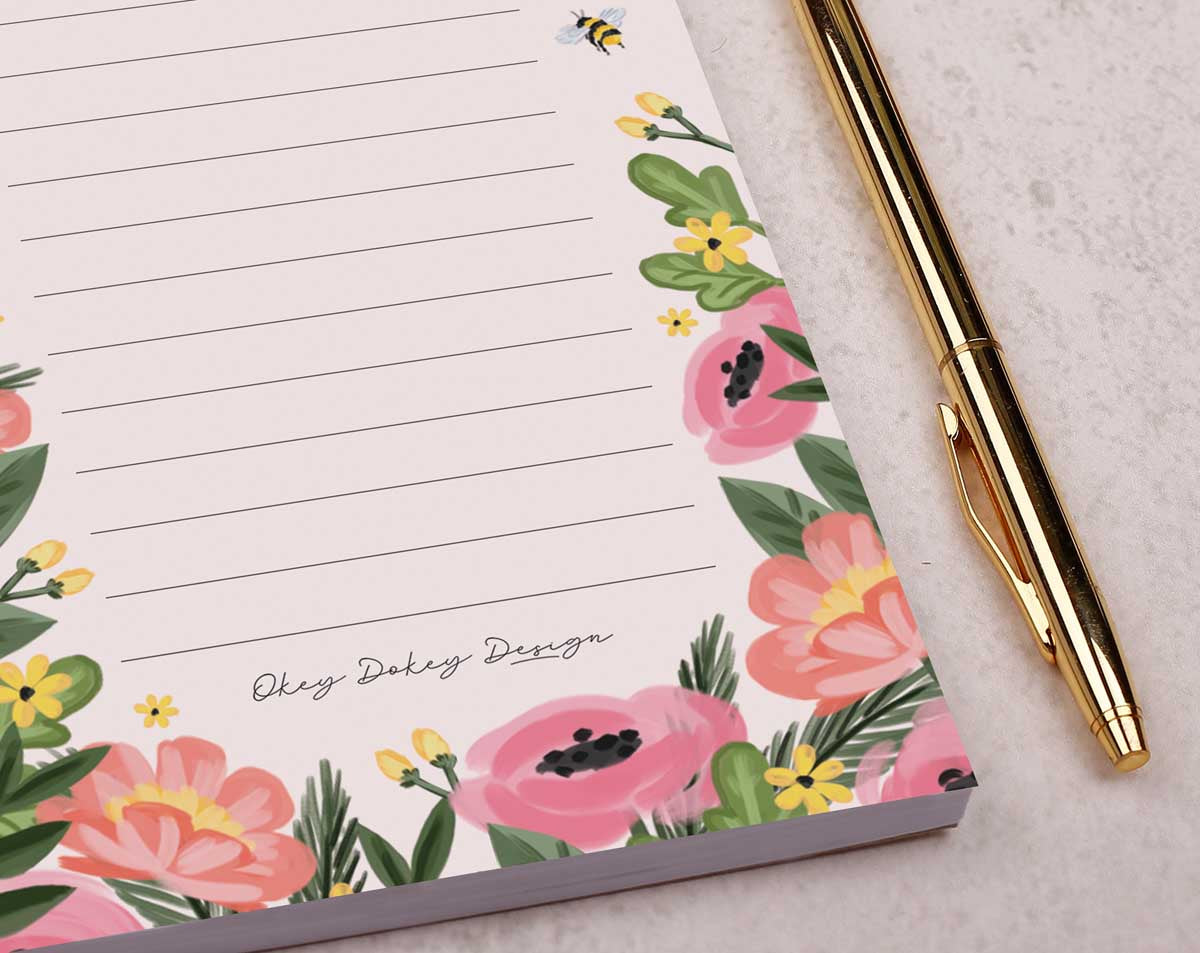 Floral To Do List Pad. Notebooks & Notepads designed by Making Meadows