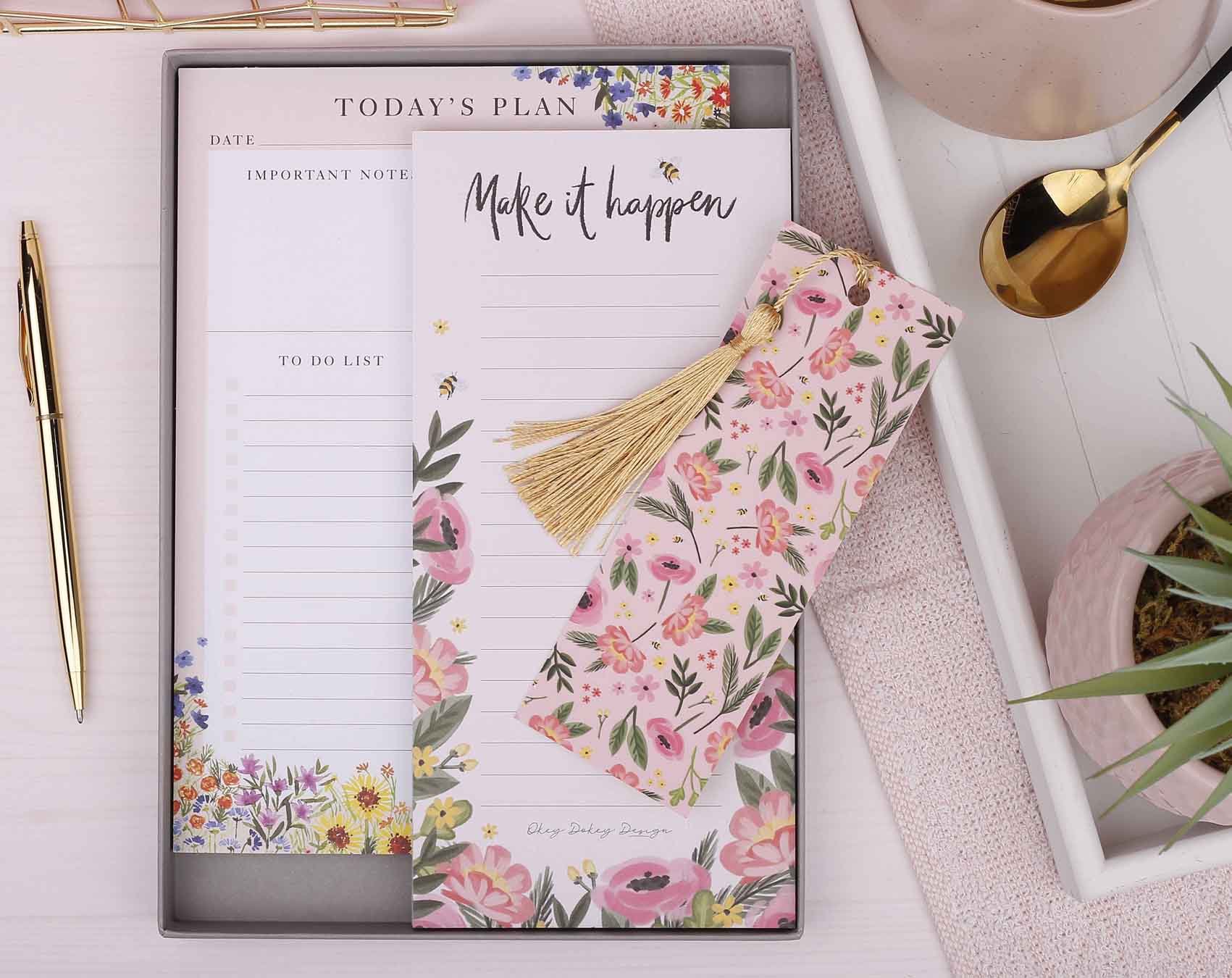 Pink Floral Stationery Gift Box