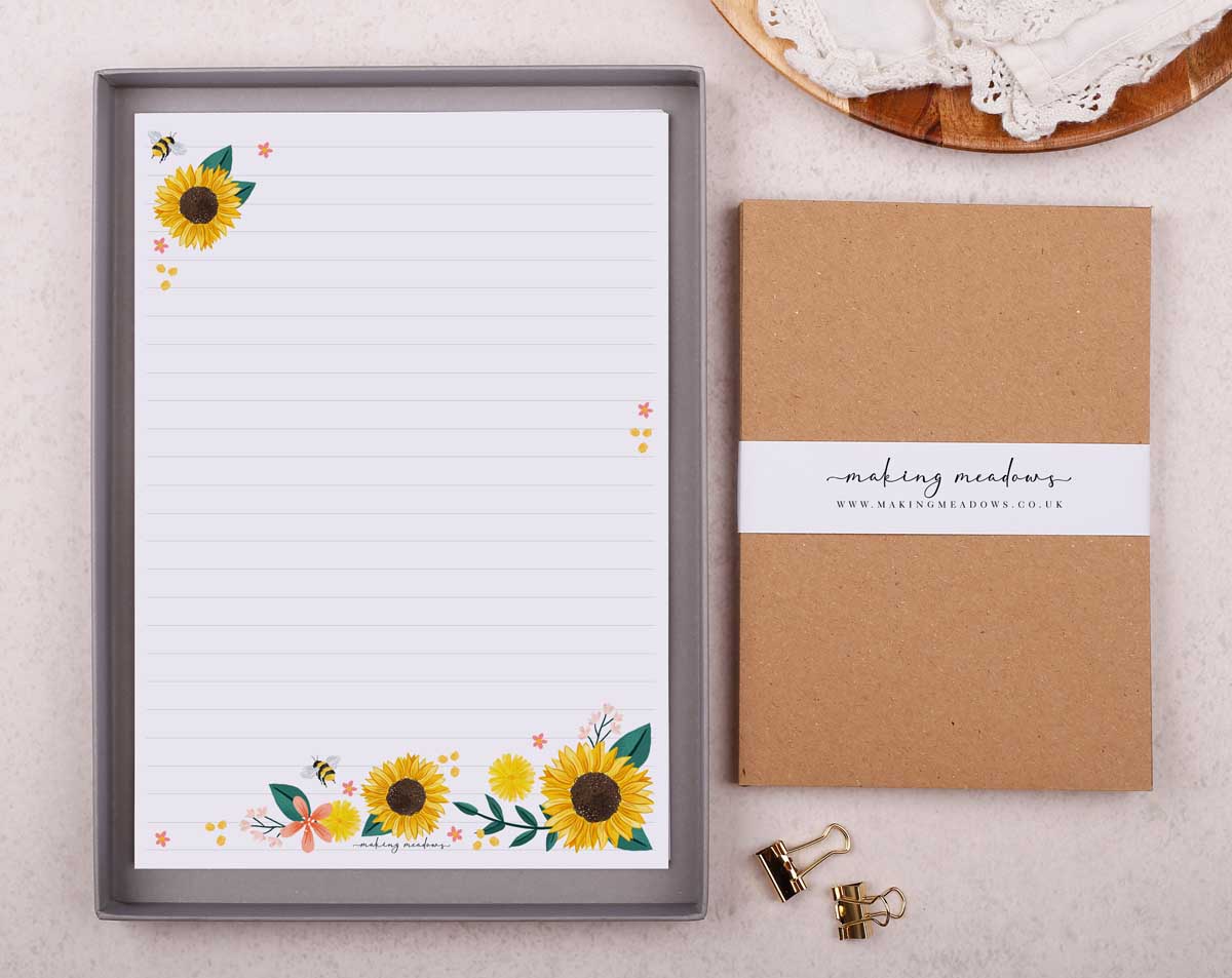 Flower Writing Paper Gift Box. Stationery designed by Making Meadows