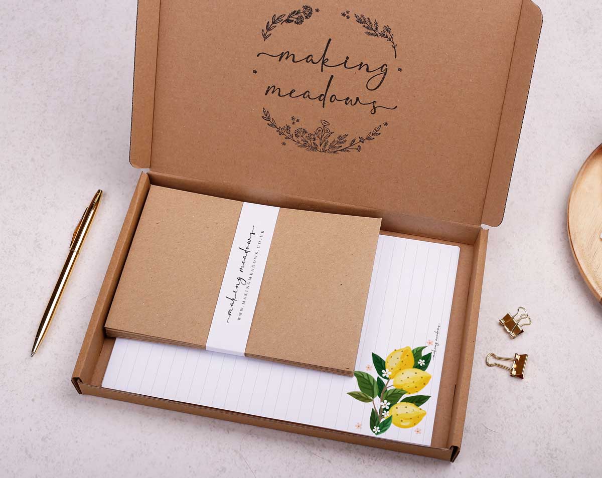 Fruit Writing Paper Gift Box. Stationery designed by Making Meadows