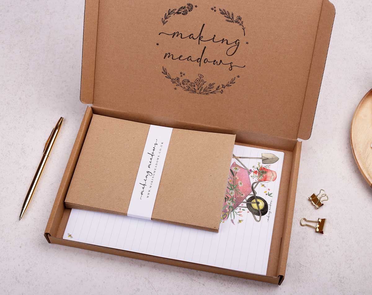 Gardening Writing Paper Gift Box. Stationery designed by Making Meadows