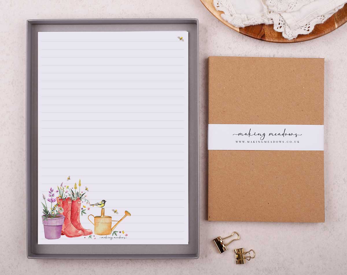Gardening Writing Paper Gift Box. Stationery designed by Making Meadows