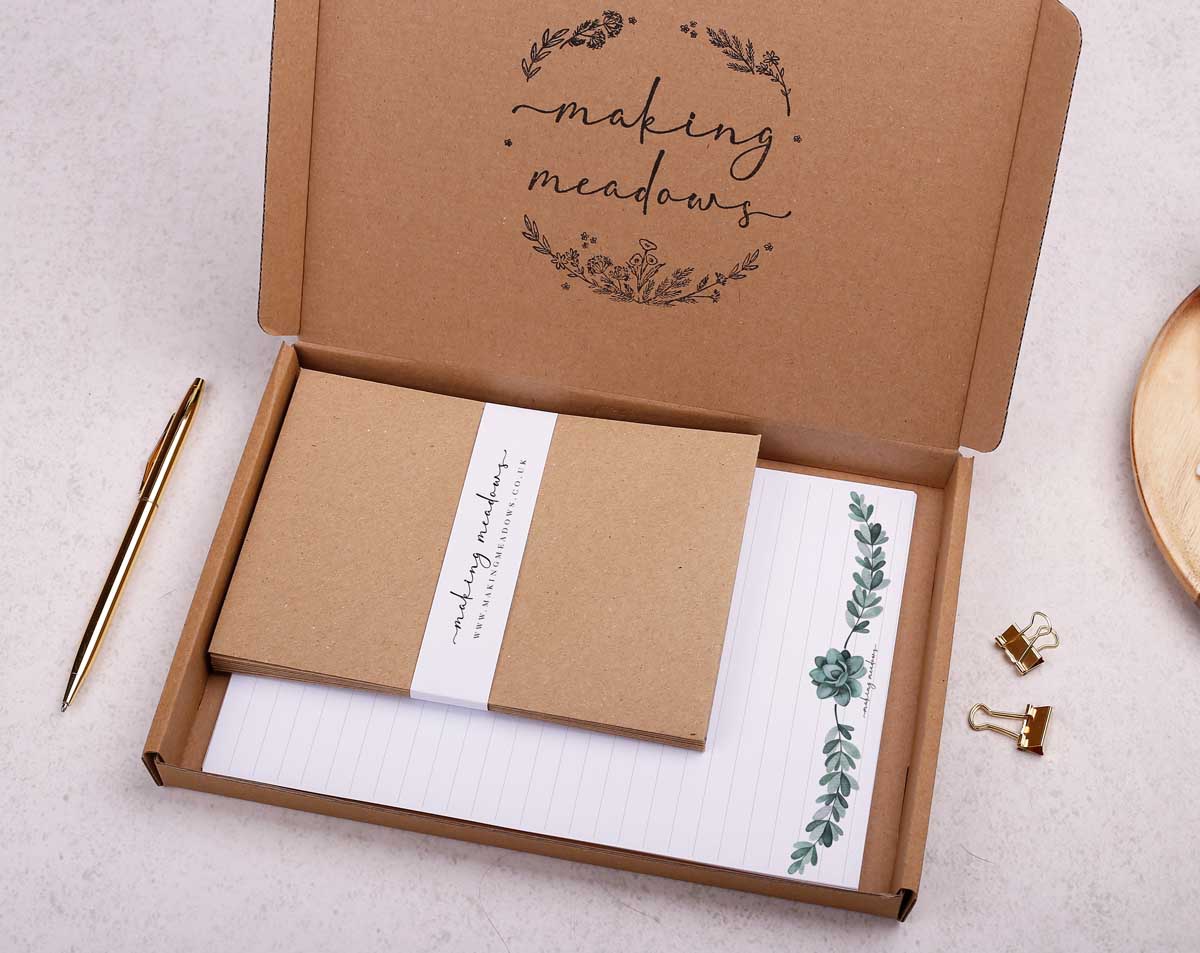 Beautiful botanical writing paper set