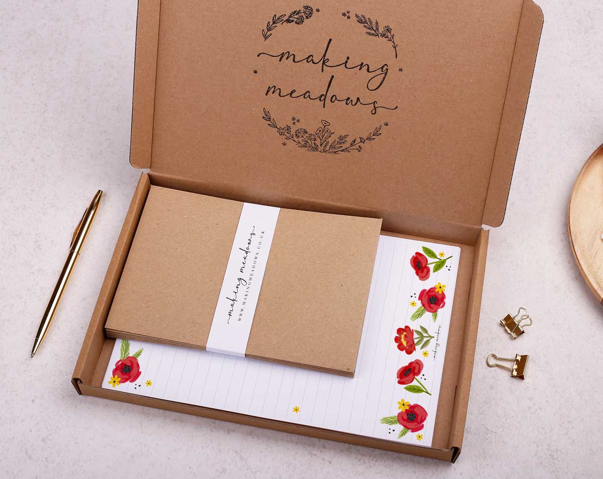 Flower Writing Paper Gift Box