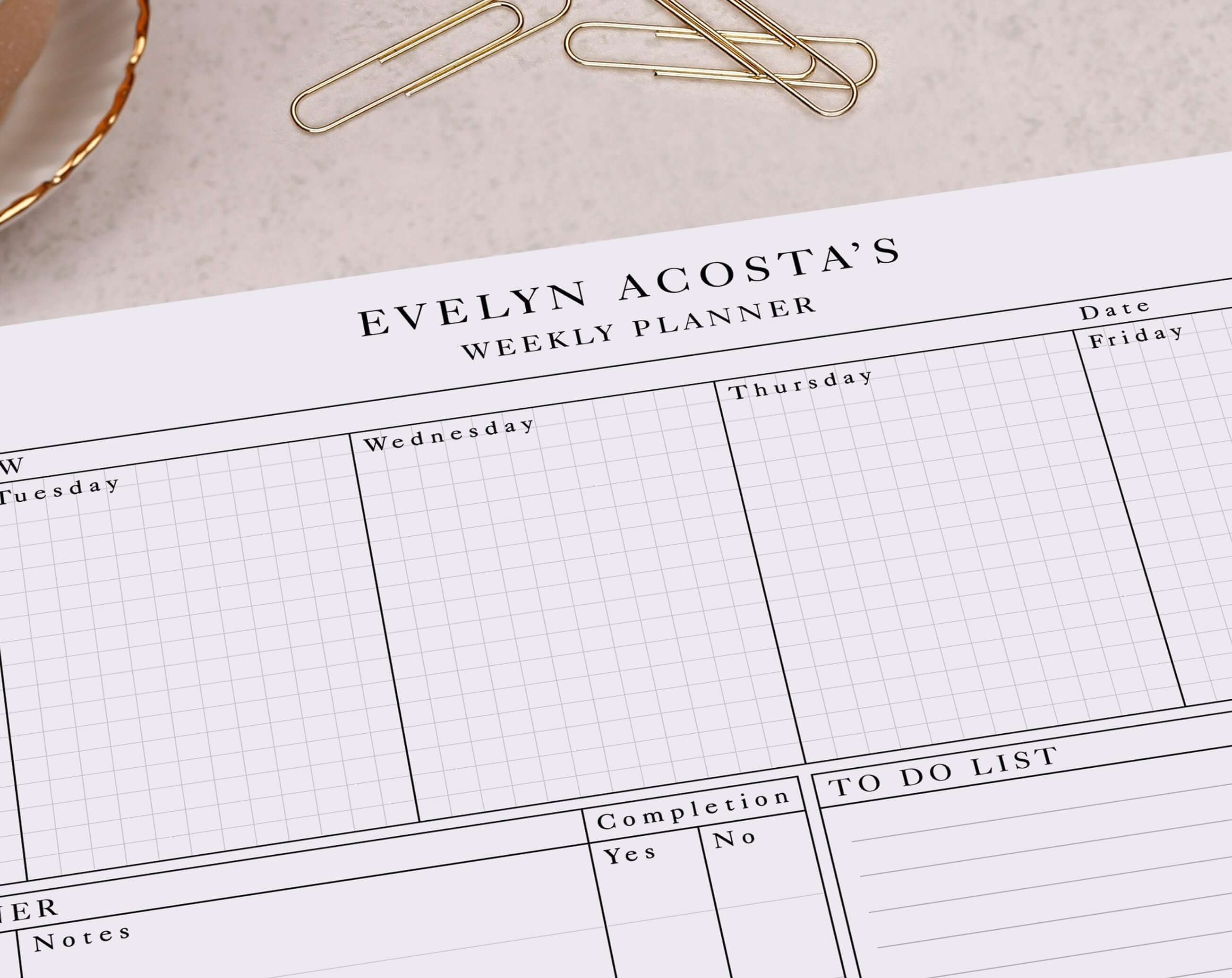 Habit Tracker Personalised Weekly Planner Pad. Planners designed by Making Meadows