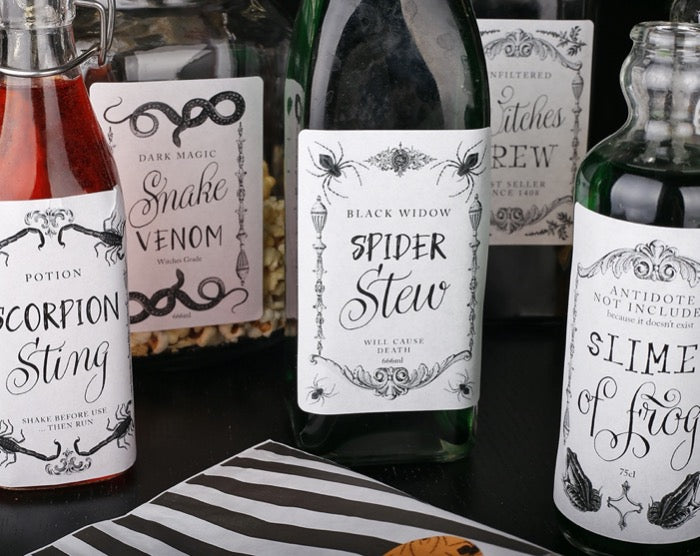 Halloween Drink Label Stickers. Decorative Stickers designed by Making Meadows