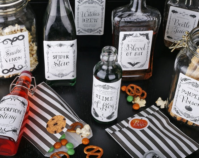 Halloween Drink Label Stickers. Decorative Stickers designed by Making Meadows