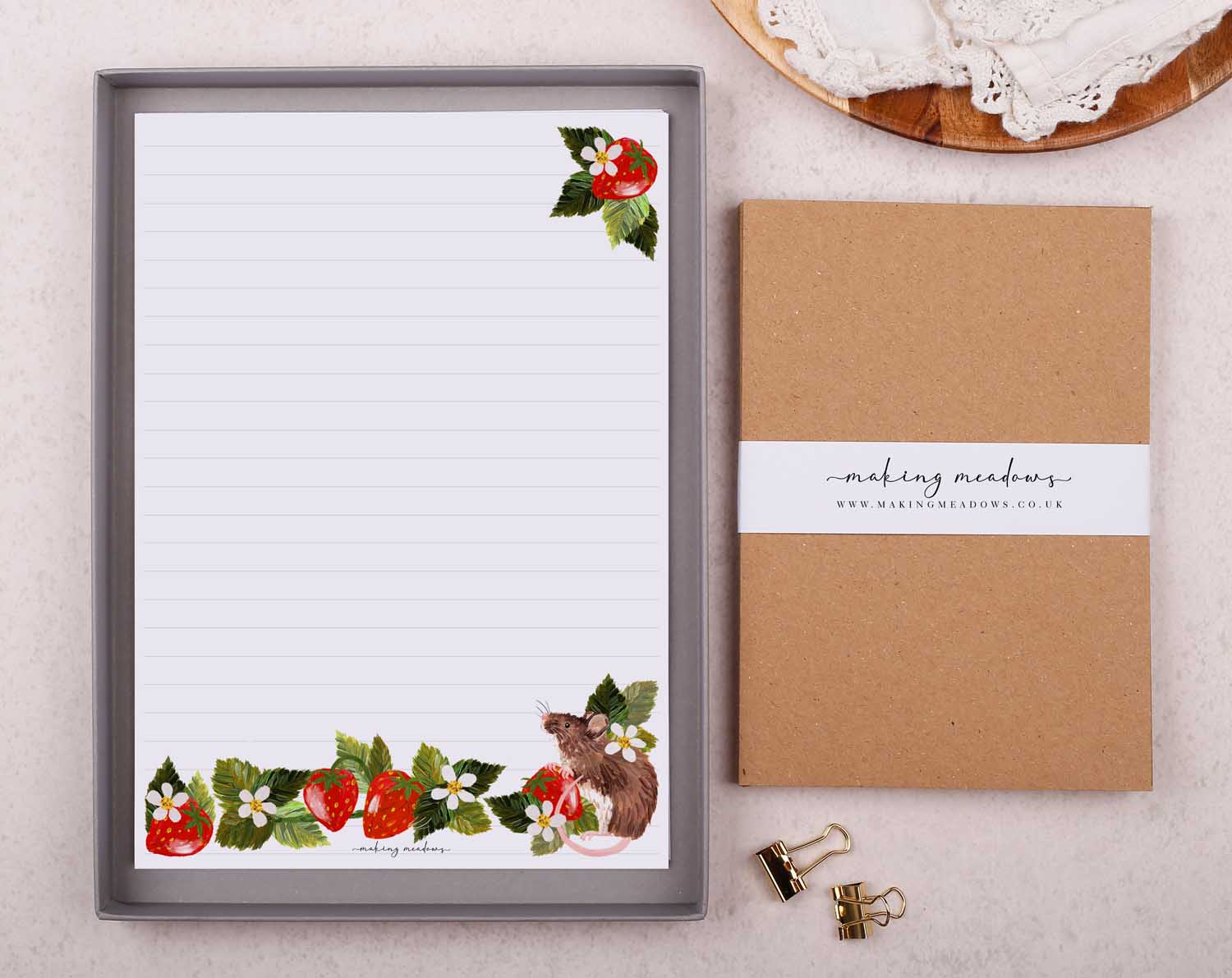 Hedgerow Animals Writing Paper Gift Box. Stationery designed by Making Meadows